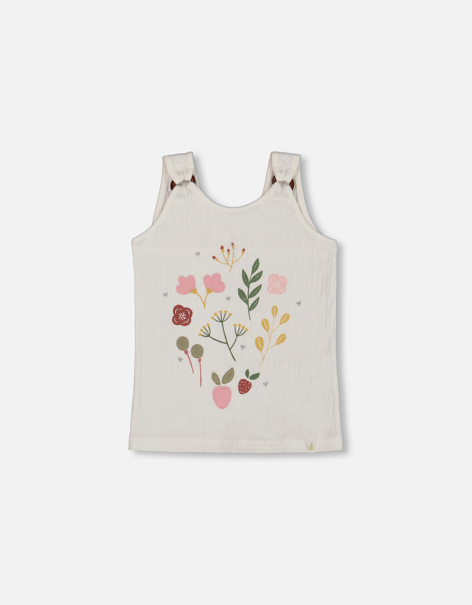 Deux Par Deux Floral Print Crinkle Top