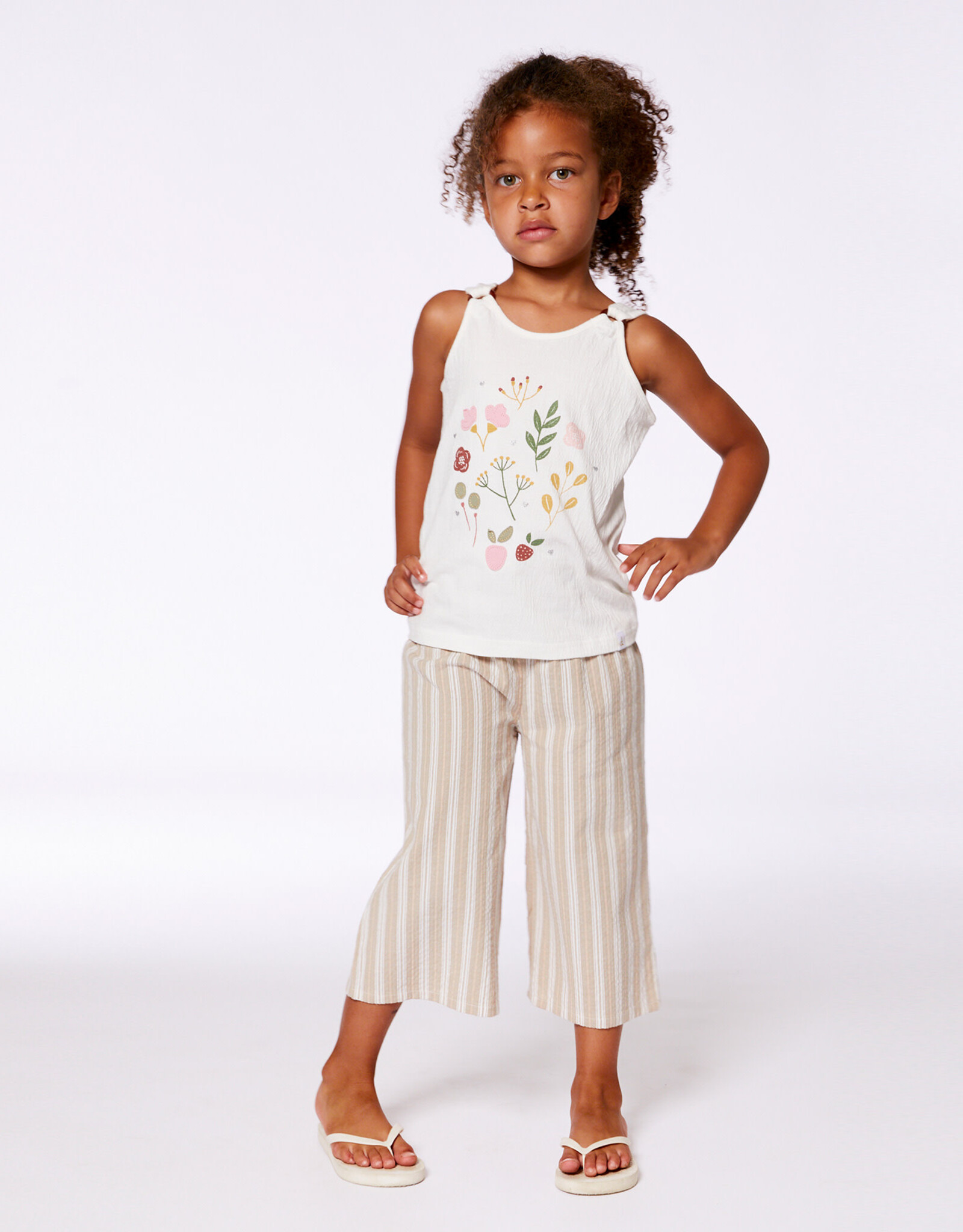 Deux Par Deux Floral Print Crinkle Top