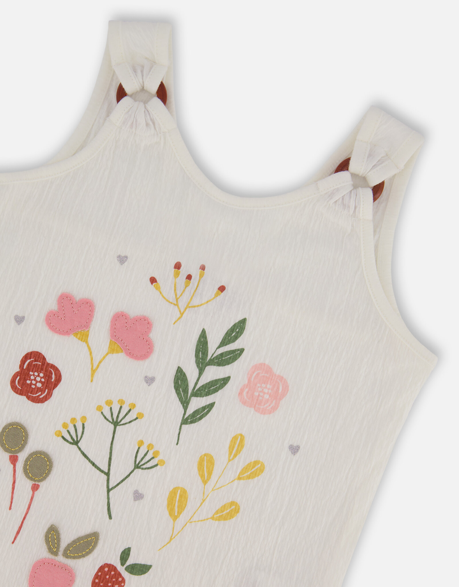 Deux Par Deux Floral Print Crinkle Top