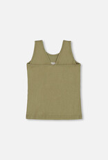 Deux Par Deux Oil Green Crinkle Top