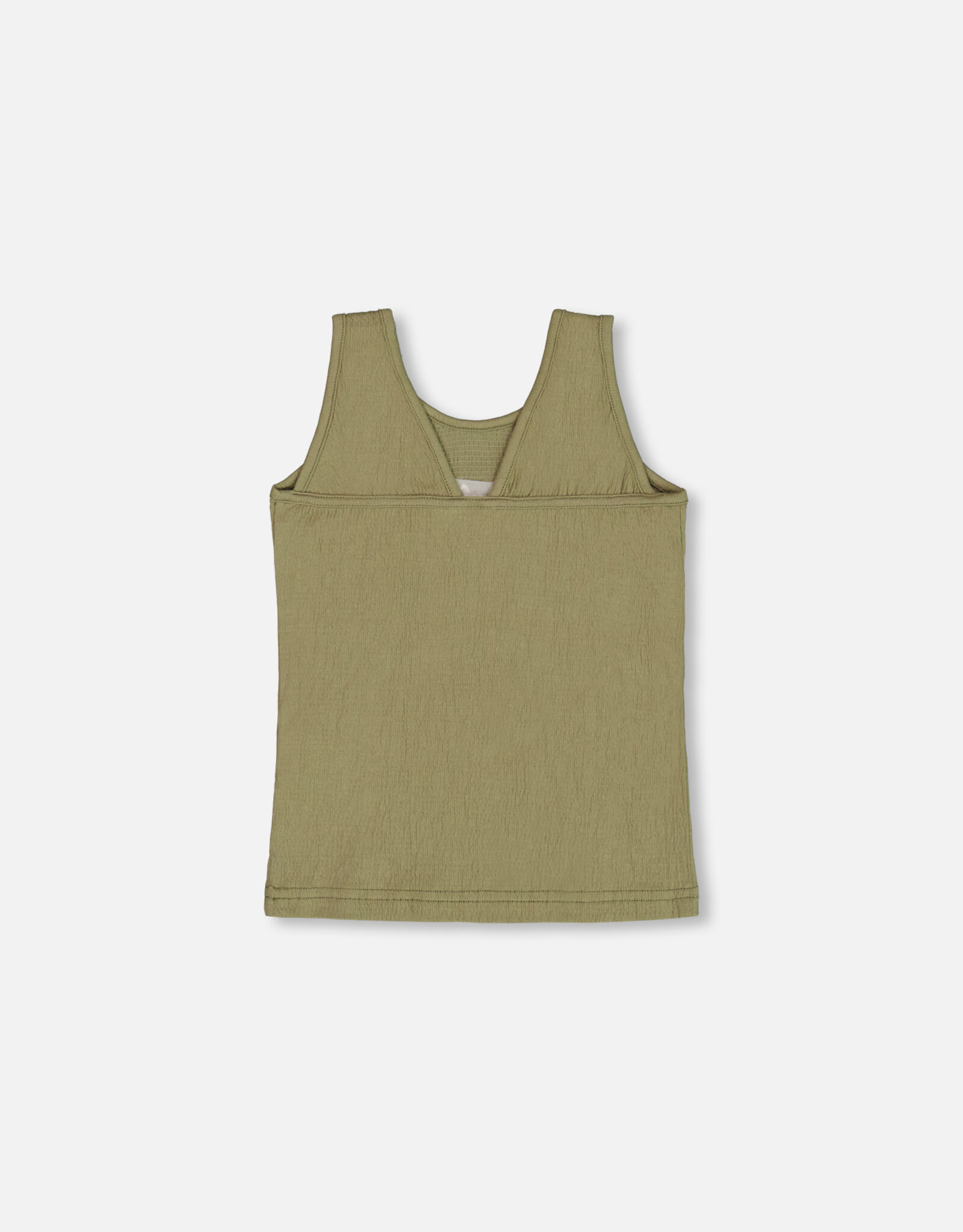 Deux Par Deux Oil Green Crinkle Top