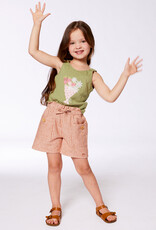 Deux Par Deux Oil Green Crinkle Top