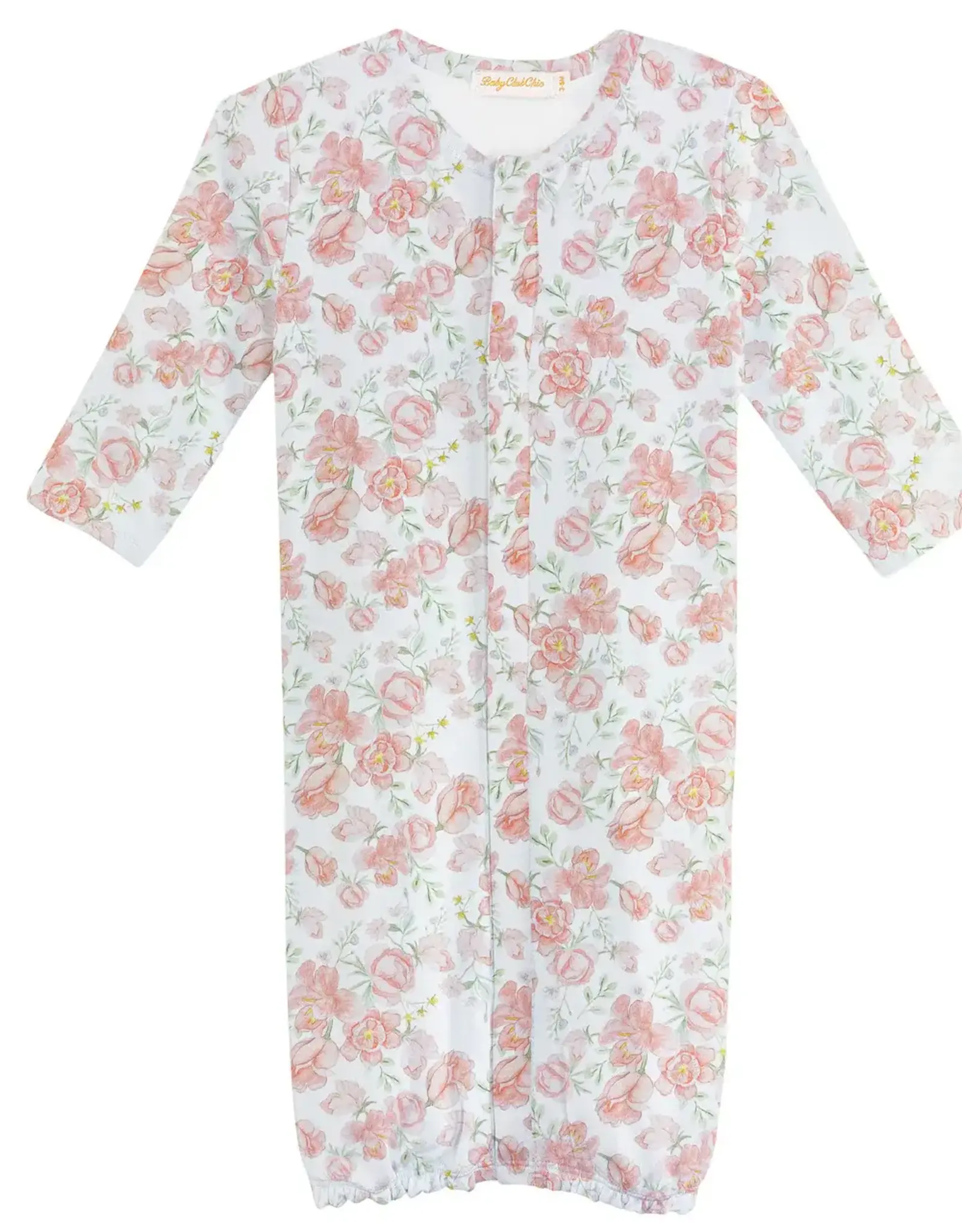 Baby Club Chic Pastel Floral Convertible Gown with Ruffle