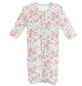 Baby Club Chic Pastel Floral Convertible Gown with Ruffle