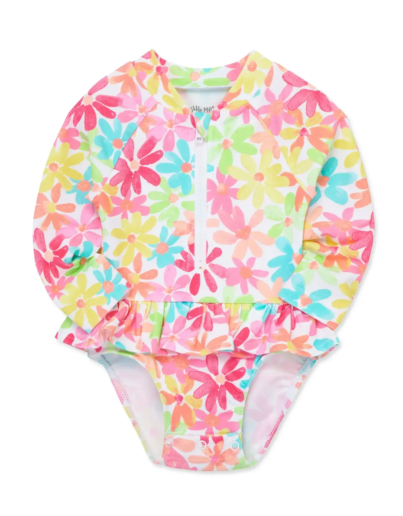 Little Me Multi Floral Rashguard Swimsuit