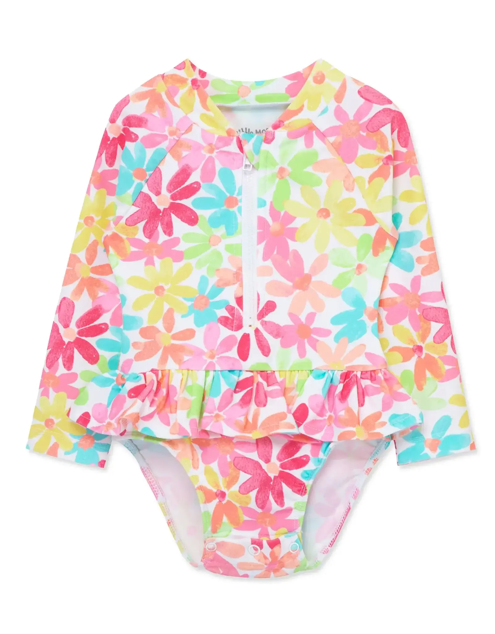 Little Me Multi Floral Rashguard Swimsuit