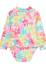 Little Me Multi Floral Rashguard Swimsuit