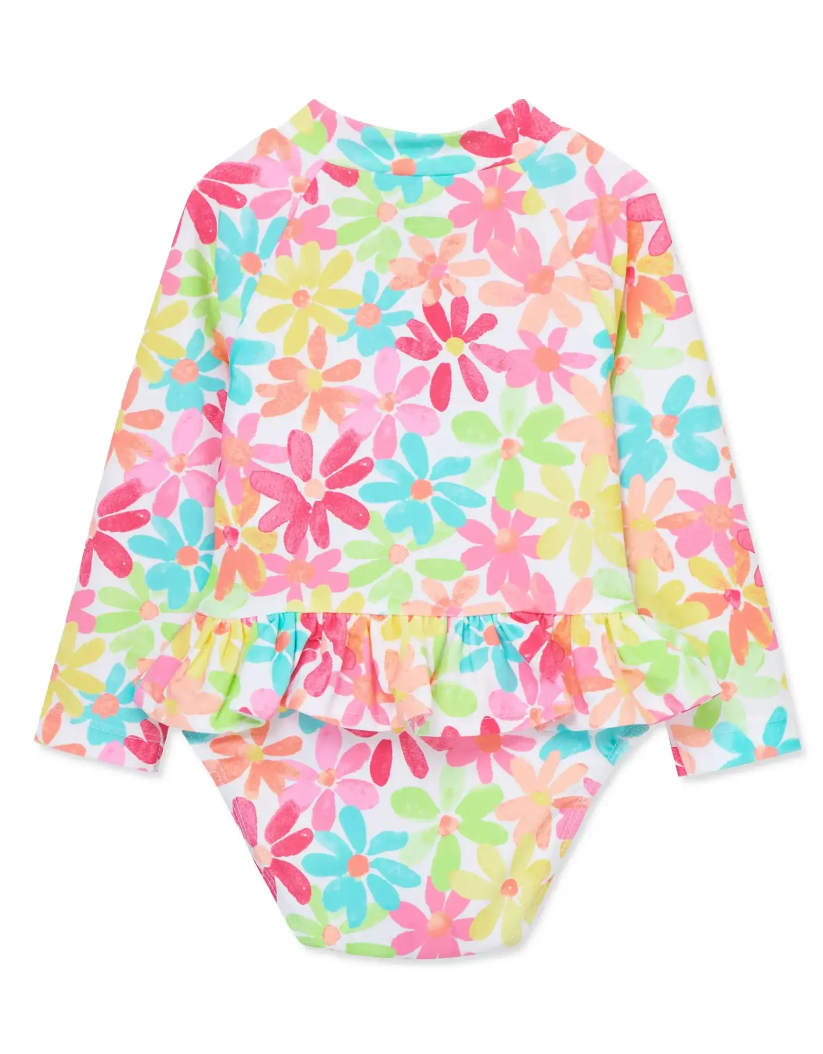 Little Me Multi Floral Rashguard Swimsuit