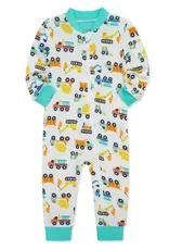 Little Me Construction Zip Front Pajama