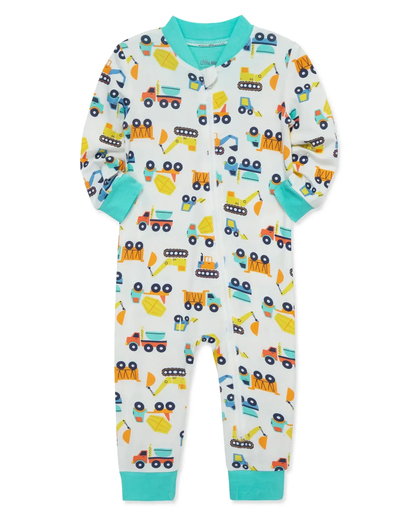 Little Me Construction Zip Front Pajama