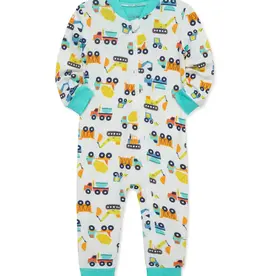 Little Me Construction Zip Front Pajama