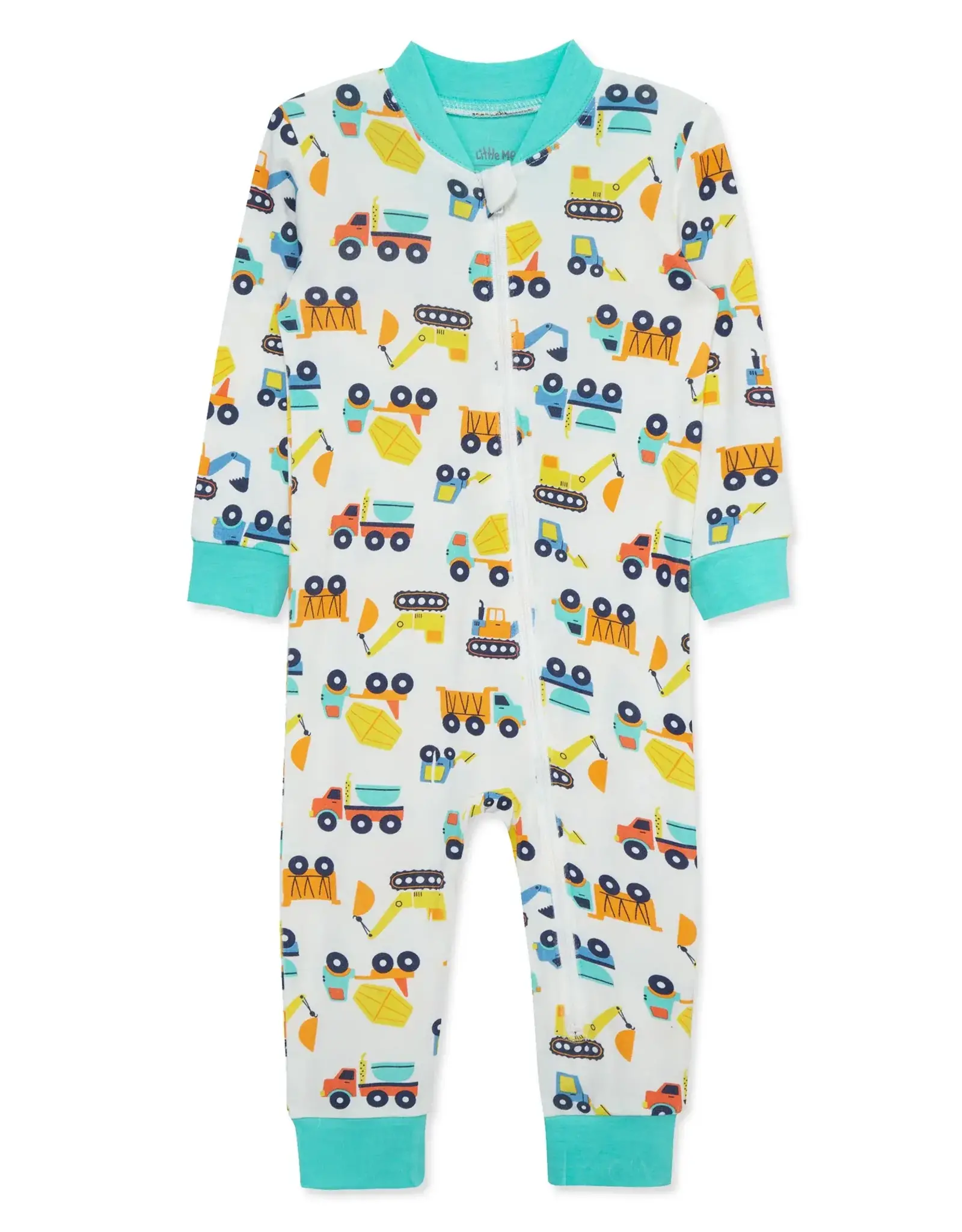 Little Me Construction Zip Front Pajama