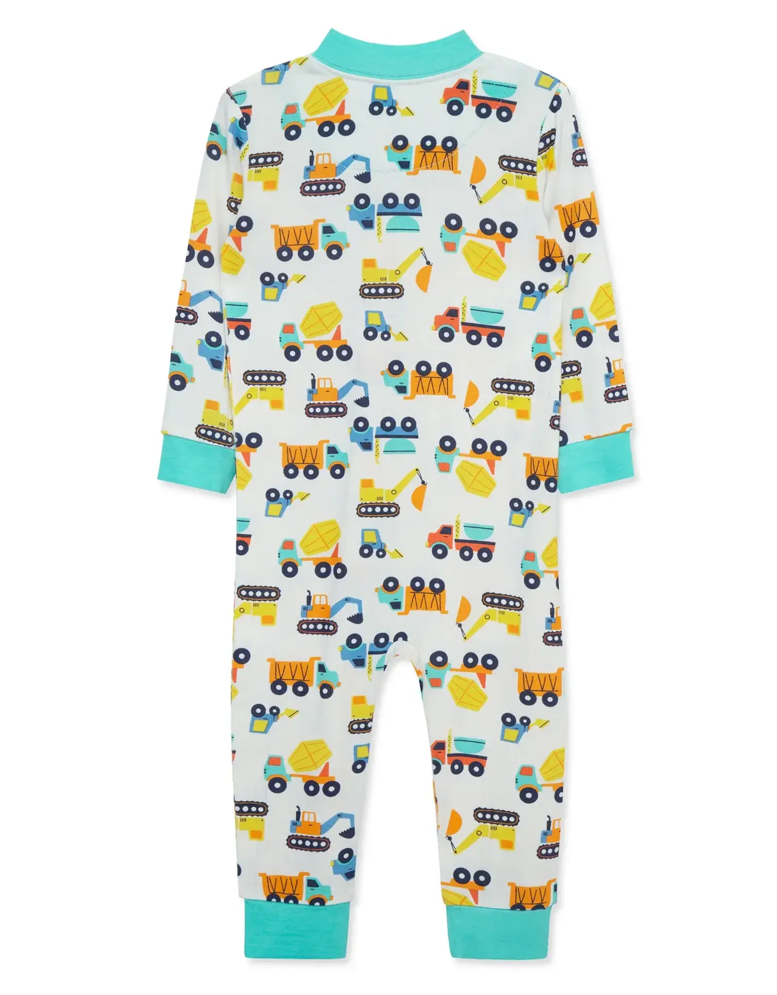 Little Me Construction Zip Front Pajama