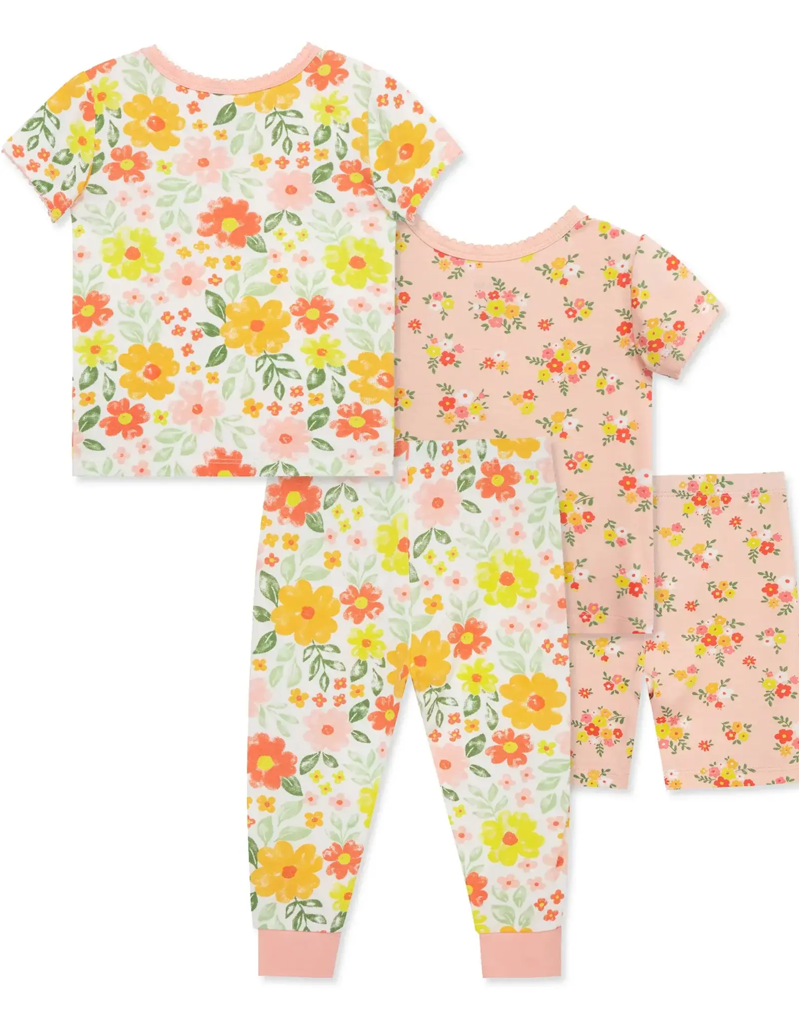 Little Me Floral 4-Piece Pajama Set