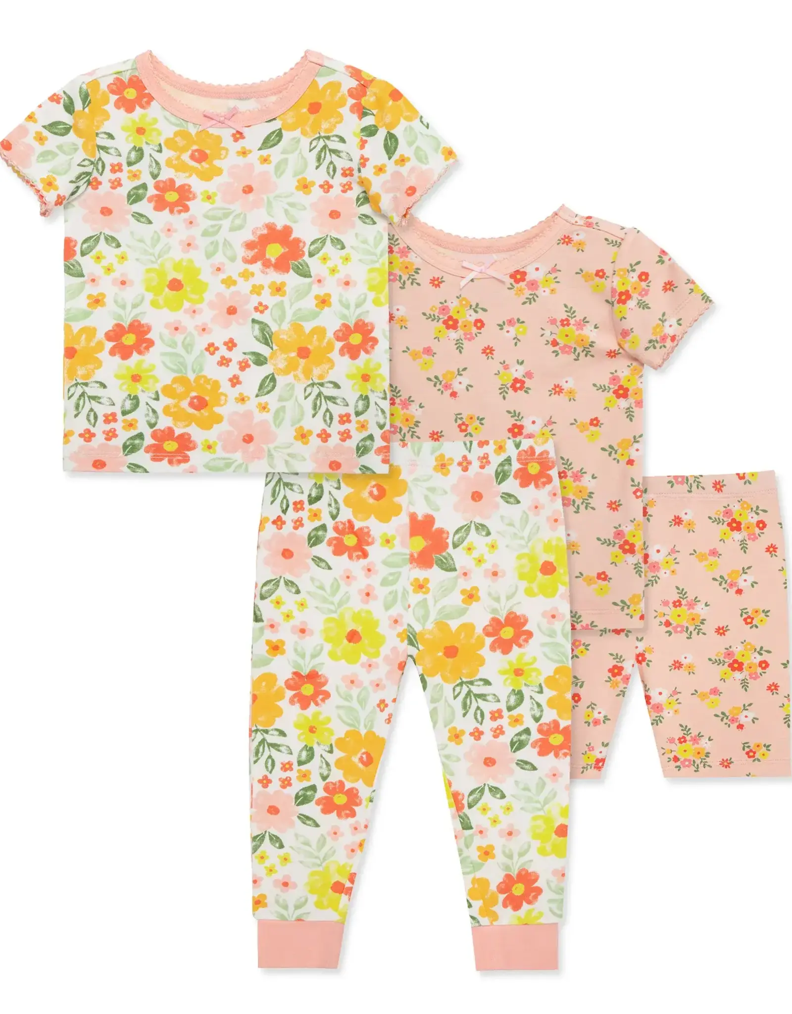 Little Me Floral 4-Piece Pajama Set