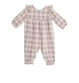 Mabel & Honey Periwinkle Plaid Romper