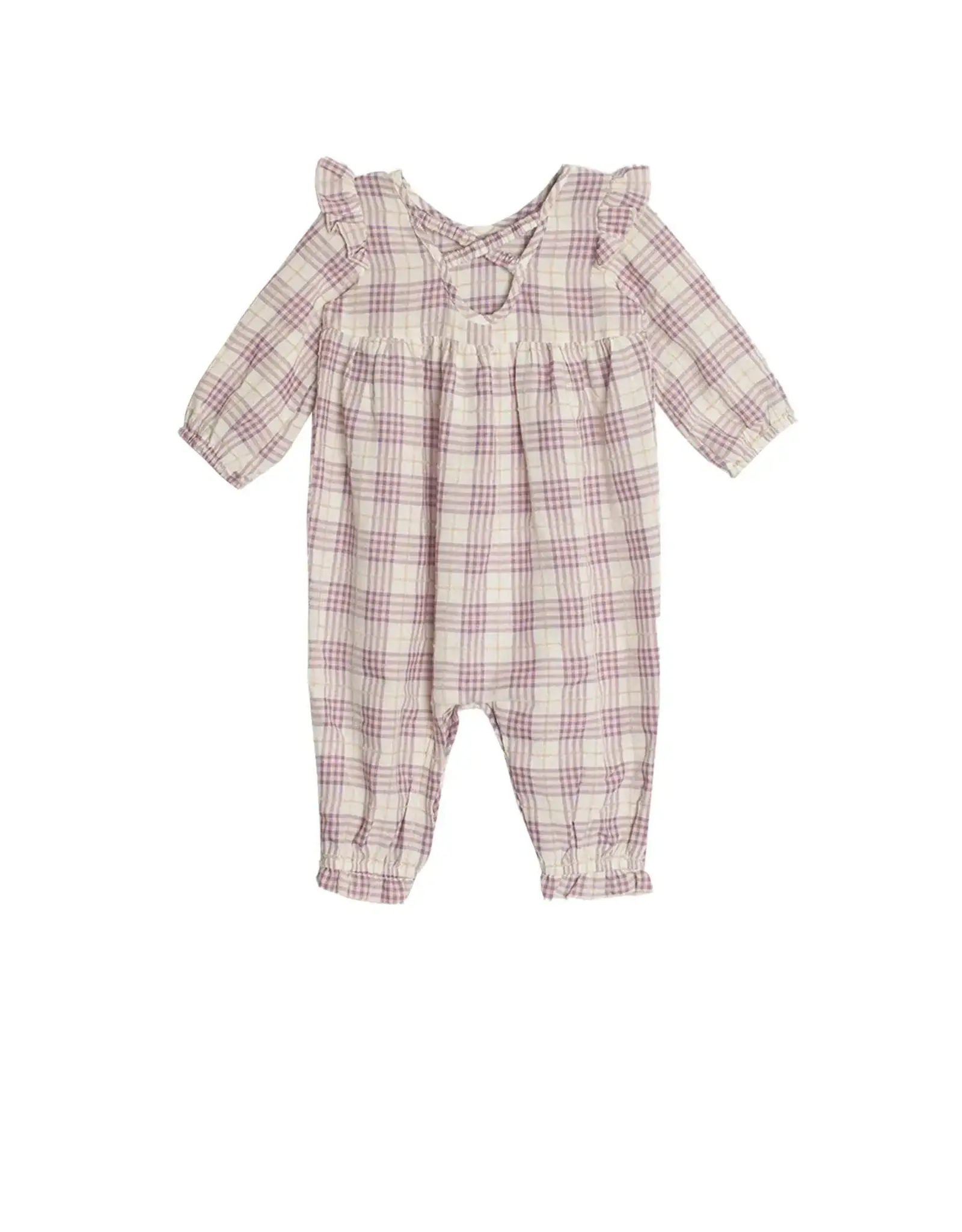 Mabel & Honey Periwinkle Plaid Romper