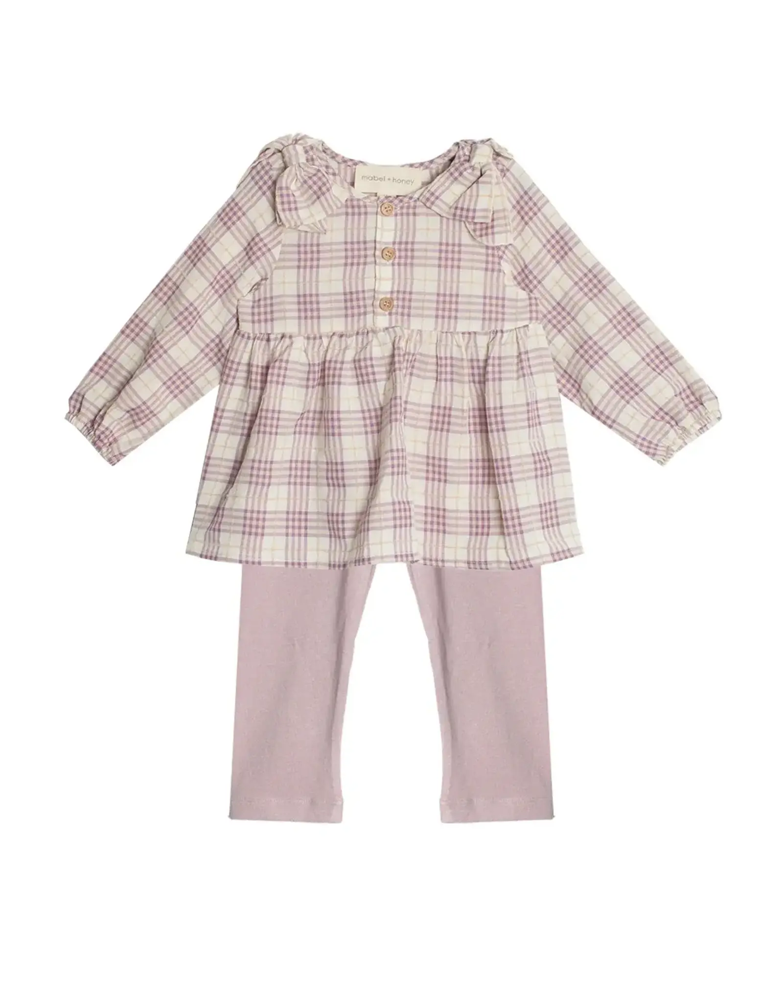 Mabel & Honey Periwinkle Plaid 2pc Set
