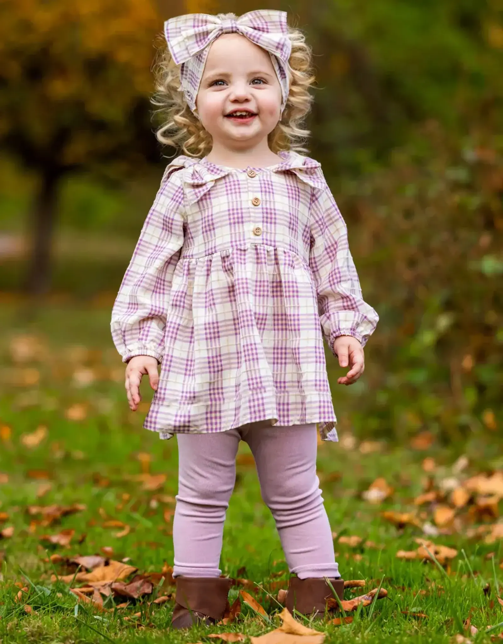 Mabel & Honey Periwinkle Plaid 2pc Set