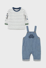 Mayoral Racecar Denim Dungaree and T-Shirt