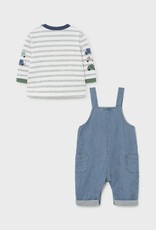 Mayoral Racecar Denim Dungaree and T-Shirt