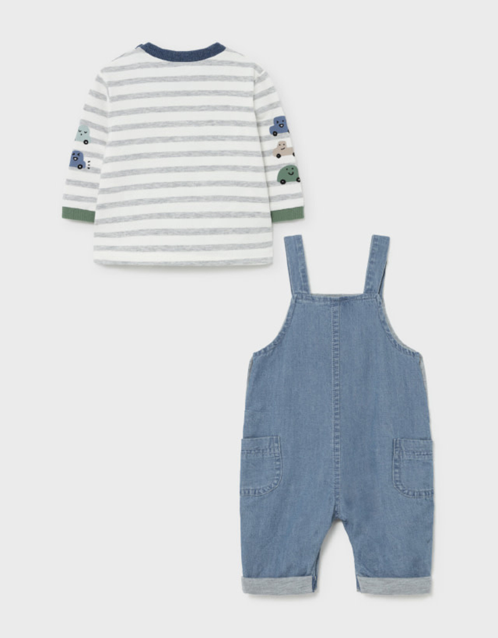 Mayoral Racecar Denim Dungaree and T-Shirt