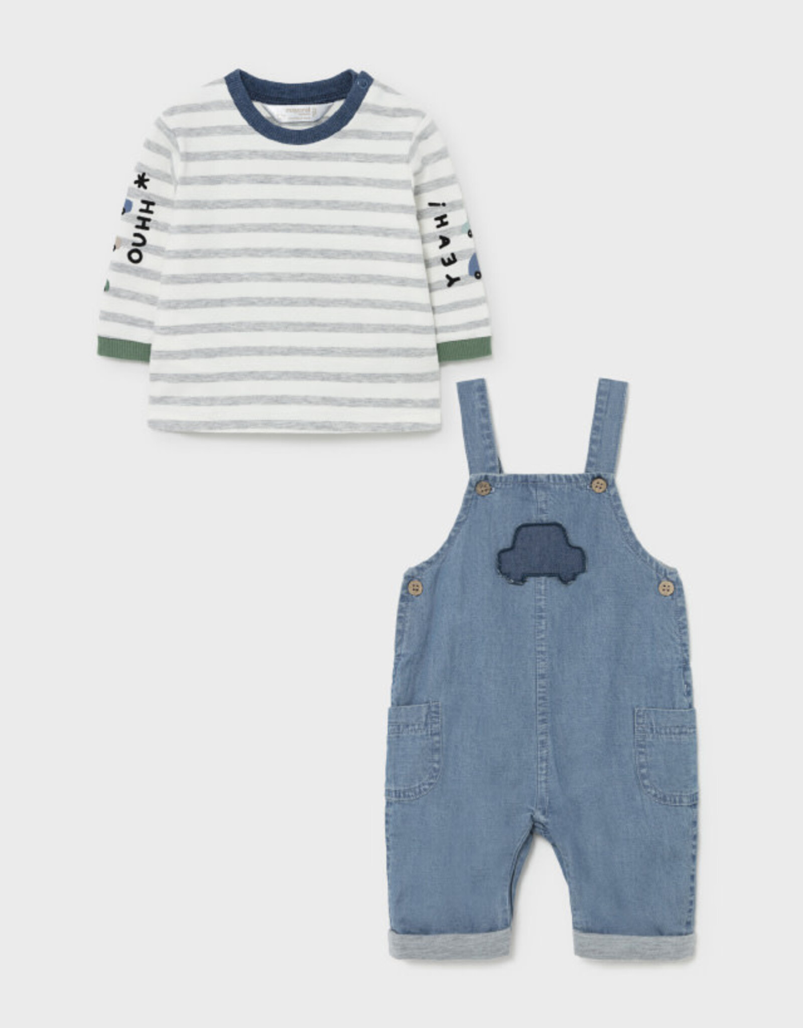 Mayoral Racecar Denim Dungaree and T-Shirt