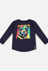 Deux Par Deux Peacoat Long Sleeve Dog T-Shirt