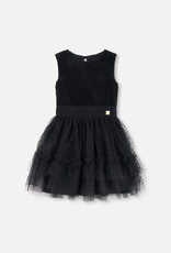 Deux Par Deux Anthracite Sleeveless Dress With Tulle Skirt