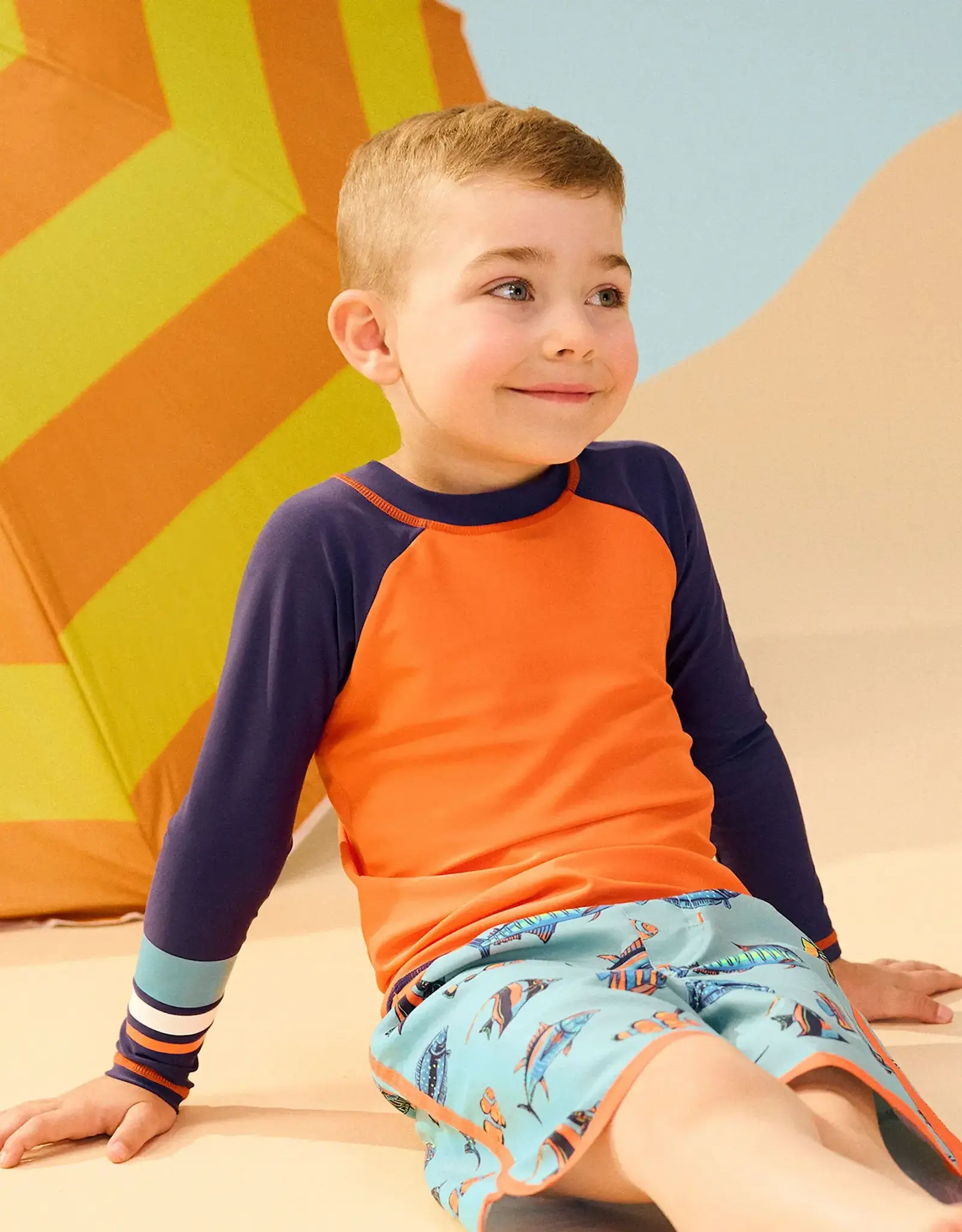 Hatley Orange Long Sleeve Rashguard