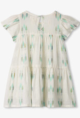 Hatley Blue Feather Ikat Woven Cake Puff Dress