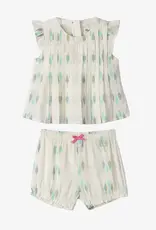 Hatley Blue Feather Pin Tuck Short Set