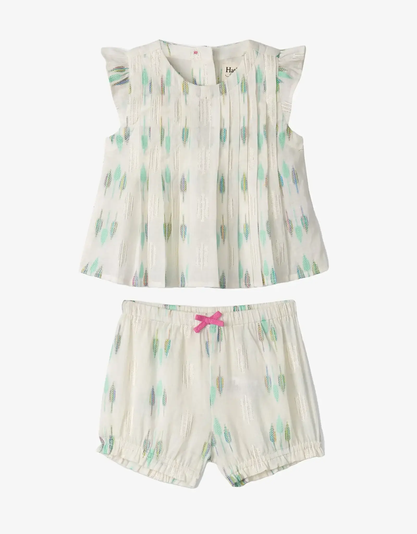 Hatley Blue Feather Pin Tuck Short Set