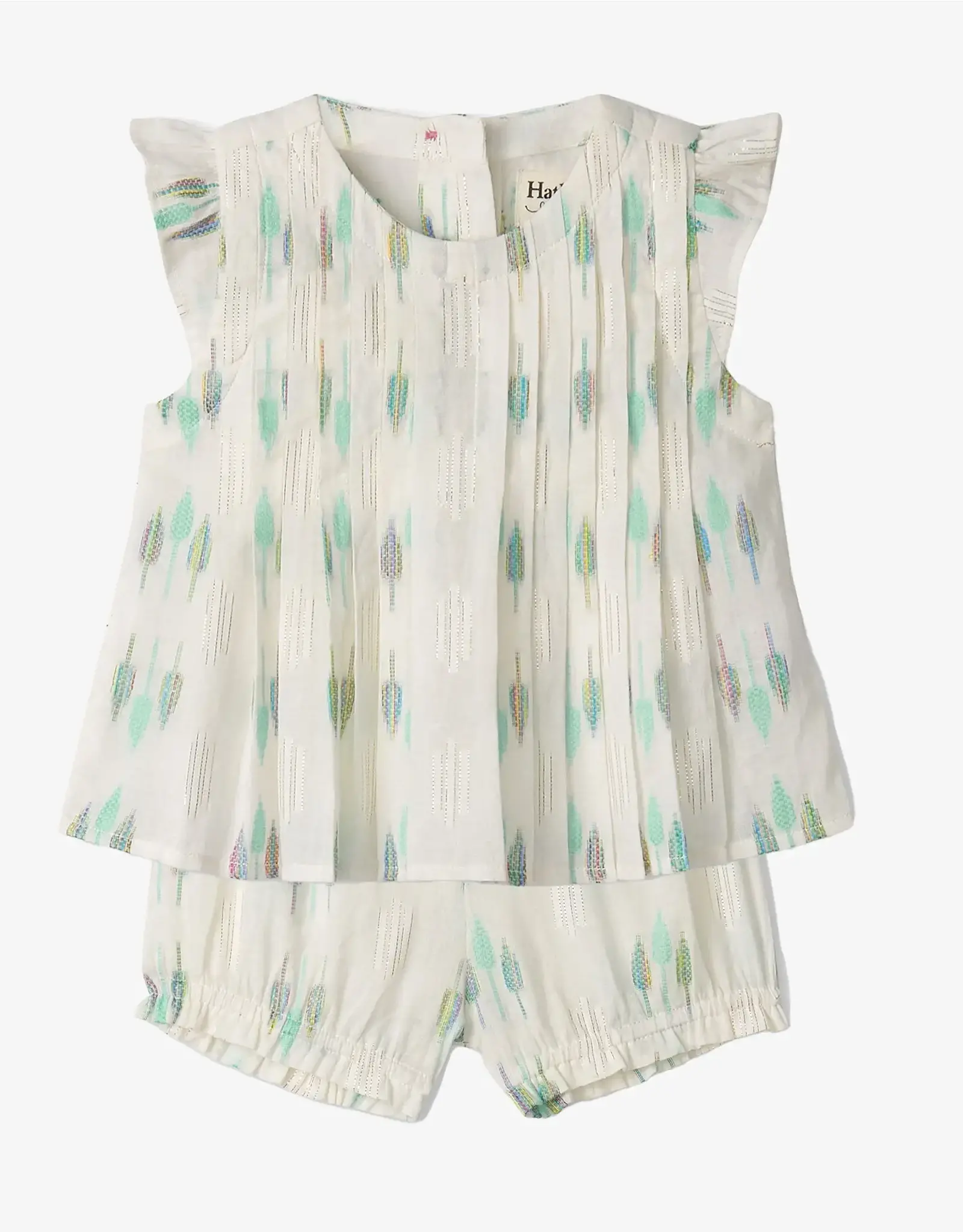 Hatley Blue Feather Pin Tuck Short Set