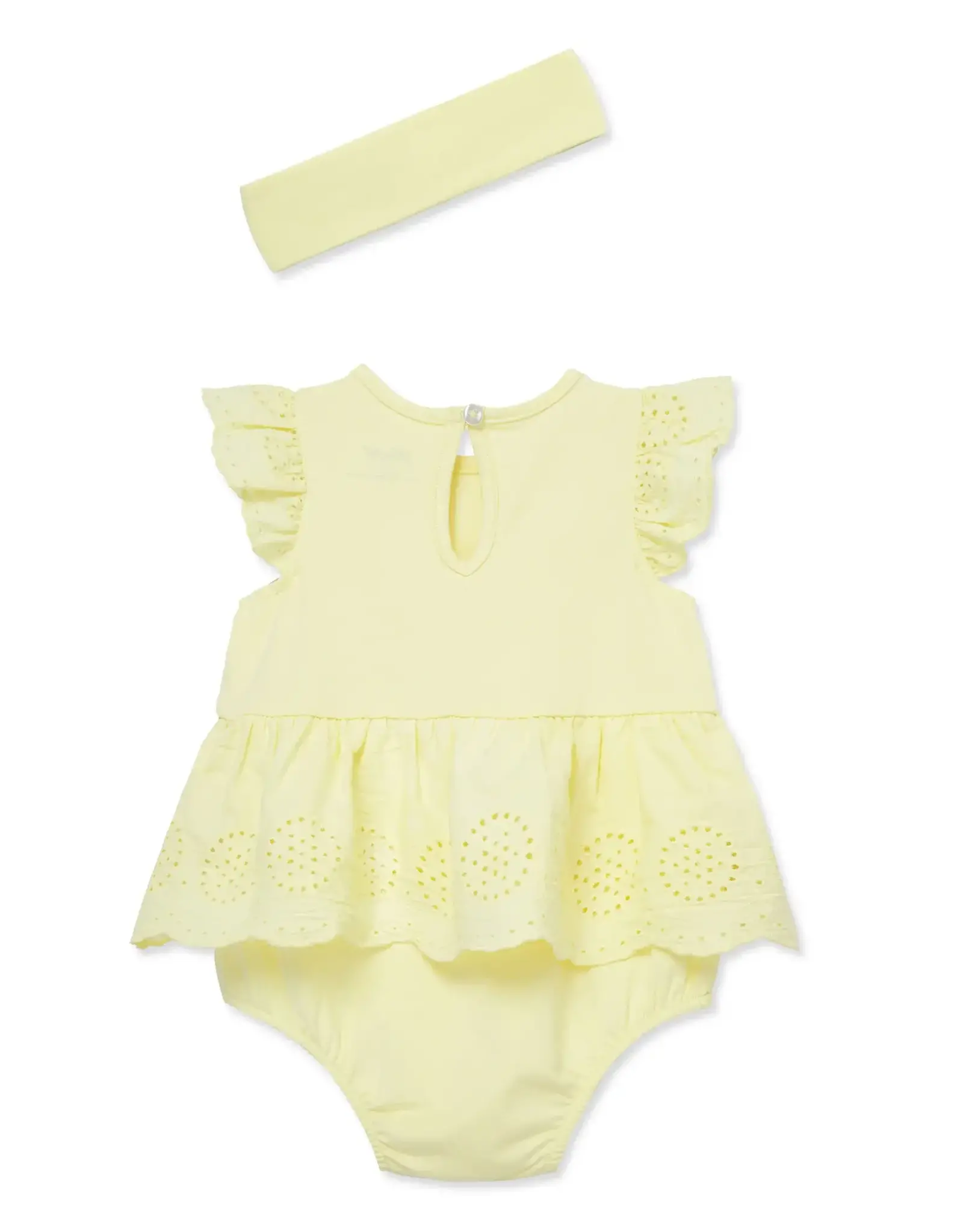 Little Me Yellow Eyelet Bubble & Headband