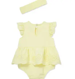 Little Me Yellow Eyelet Bubble & Headband