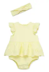 Little Me Yellow Eyelet Bubble & Headband