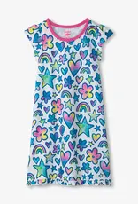 Hatley Watercolour Doodles Ruffle Hem Night Dress