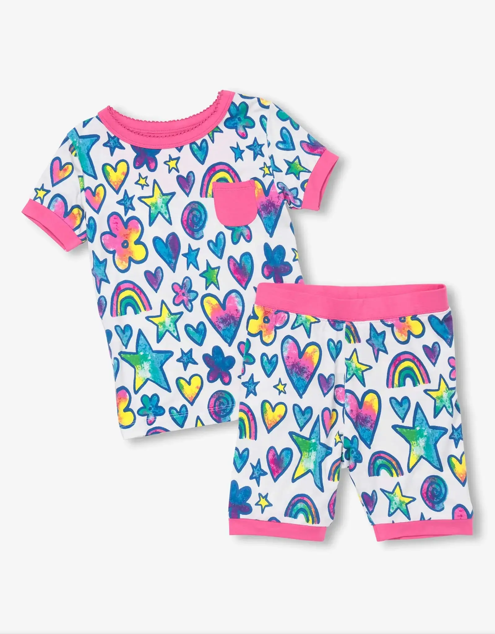 Hatley Watercolour Doodles Bamboo Short Pajama Set