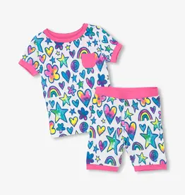 Hatley Watercolour Doodles Bamboo Short Pajama Set