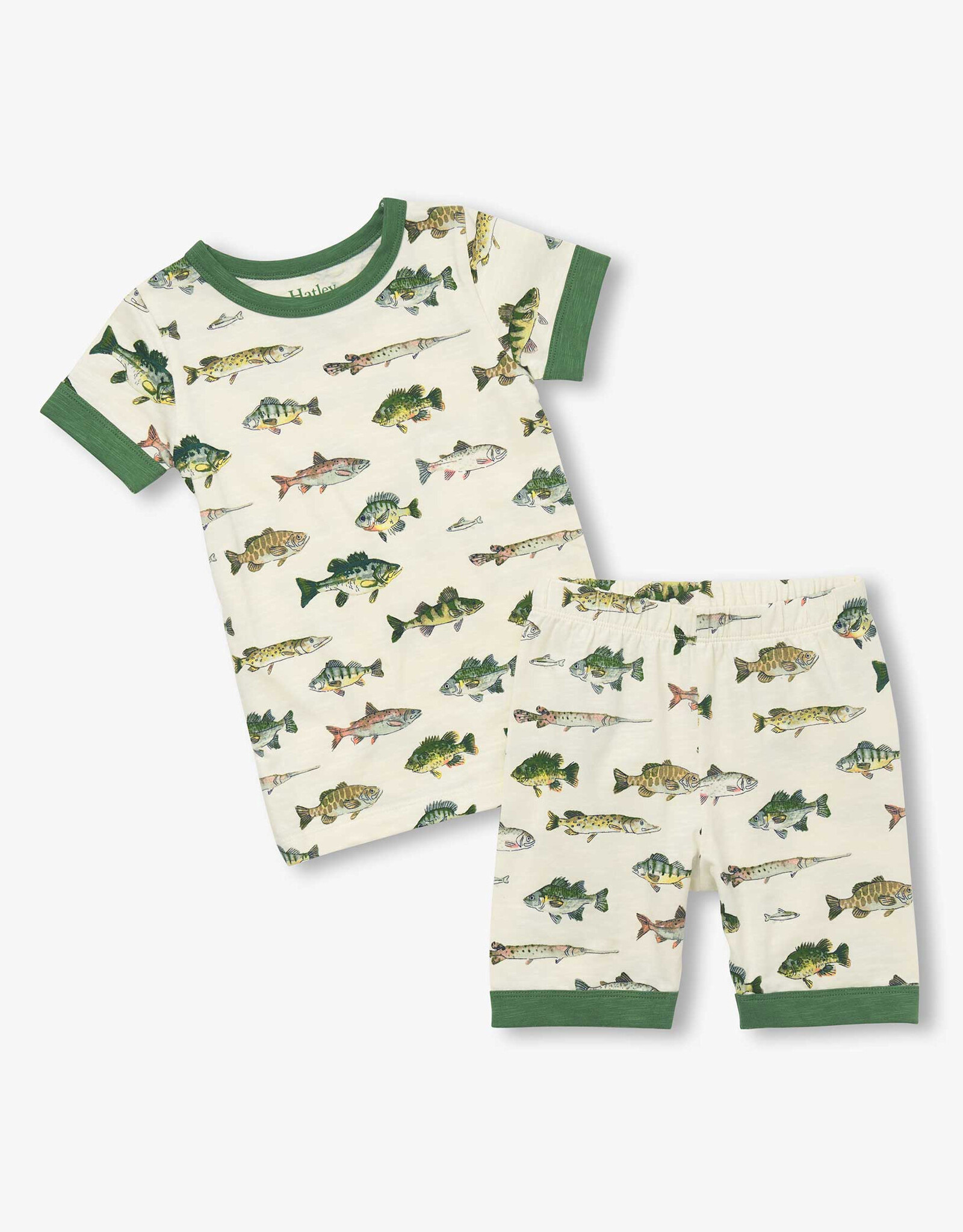 Hatley Real Fish Stretch Cotton Short Pajama Set
