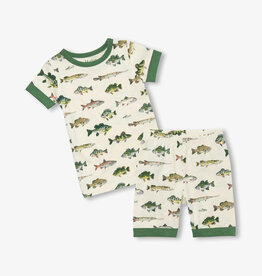 Hatley Real Fish Stretch Cotton Short Pajama Set