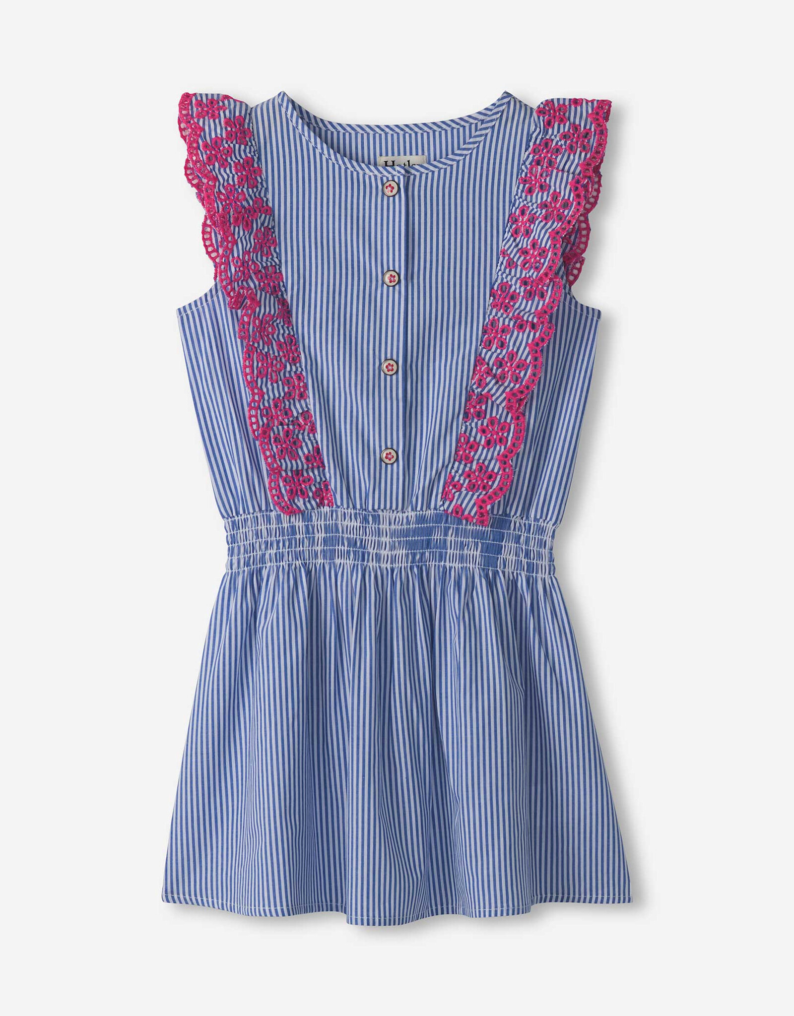 Hatley Pinstripe Scallop Ruffle Dress