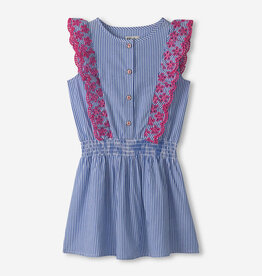 Hatley Pinstripe Scallop Ruffle Dress