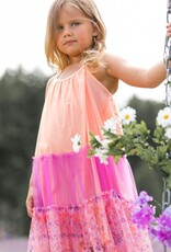 Deux Par Deux Rainbow Color Block Dress