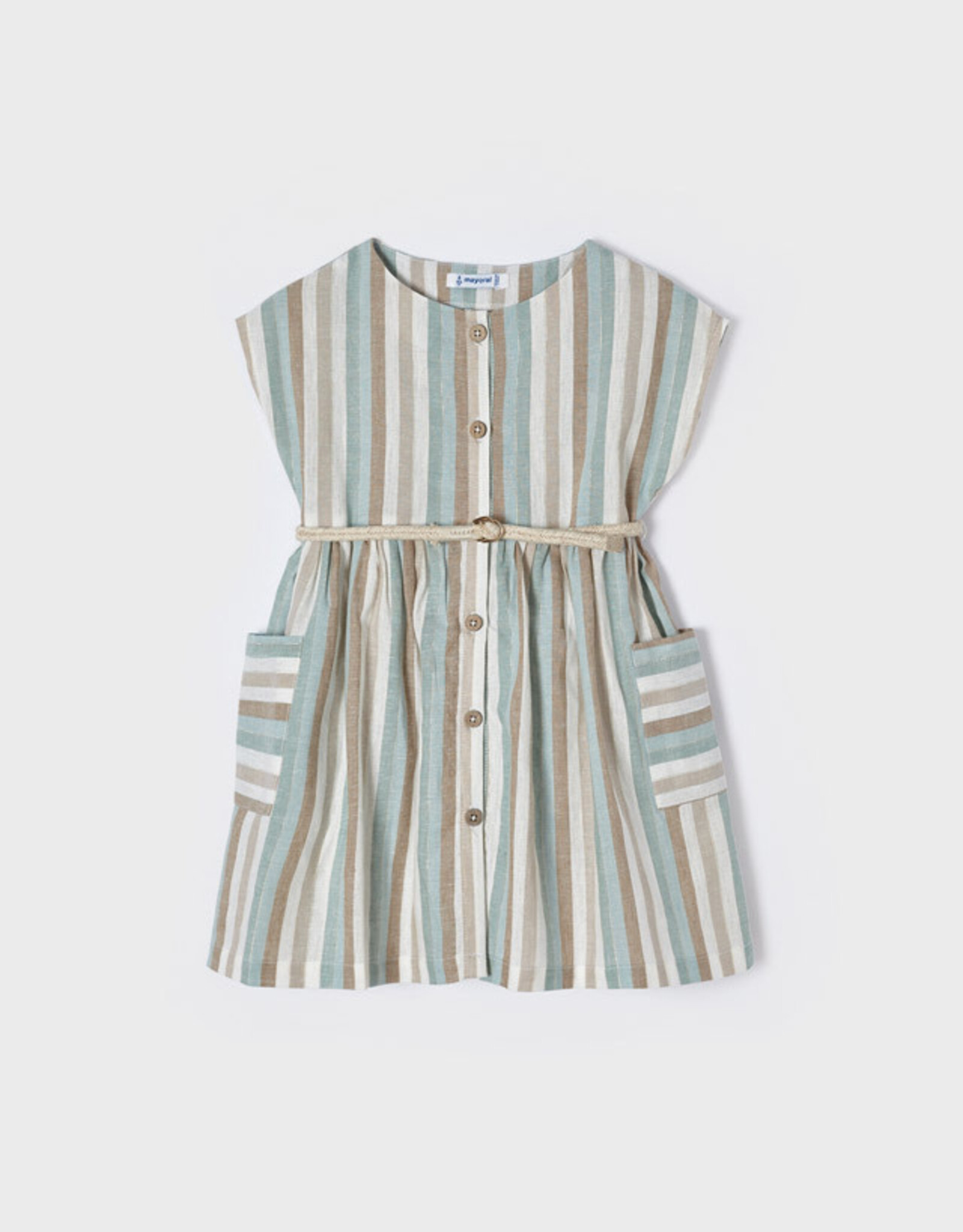 Mayoral Jade Striped Linen Dress