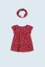 Mayoral Red Heart Knit Dress w/Headband