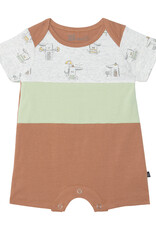 Deux Par Deux Tan Crocodile Organic Romper