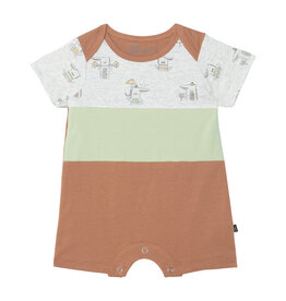 Deux Par Deux Tan Crocodile Organic Romper