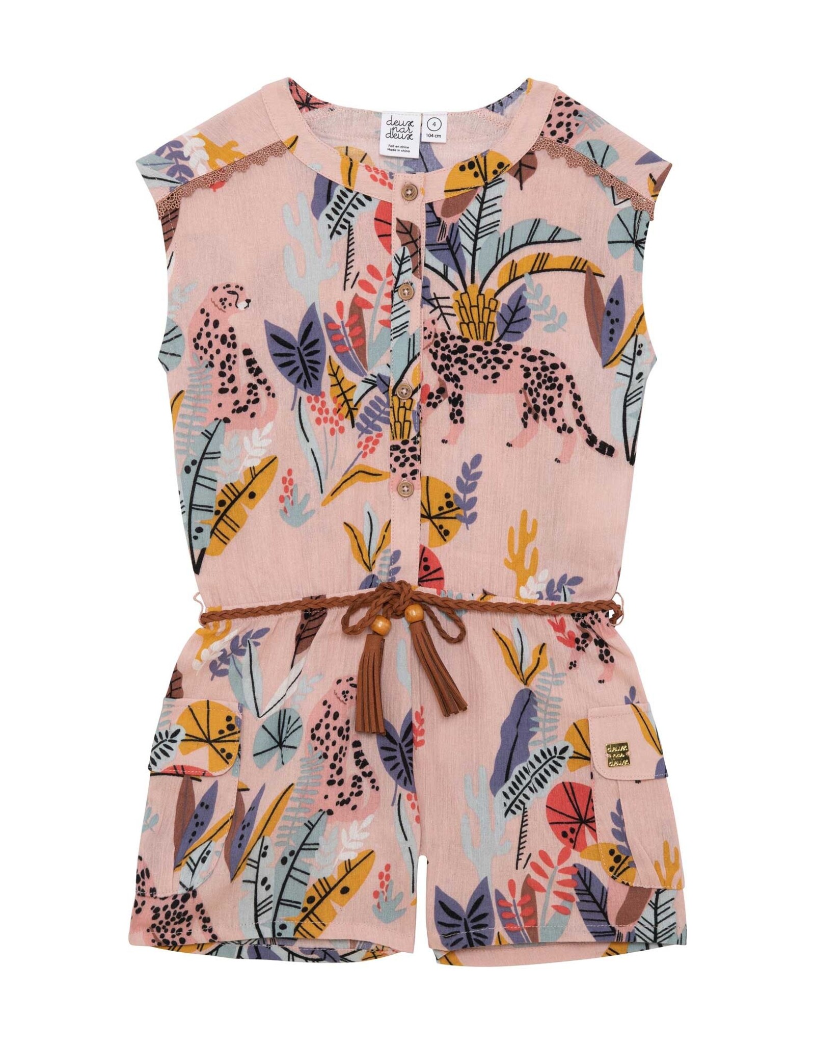 Deux Par Deux Jungle Printed Jumpsuit